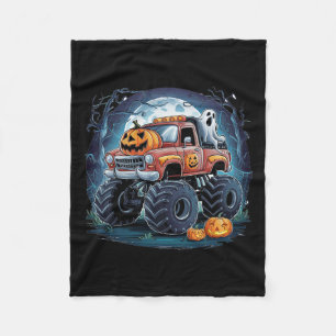 Ghost Pumpkin Spooky Season Halloween Costume Fleece Blanket