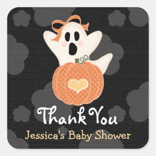 Ghost Pumpkin Thank You Stickers