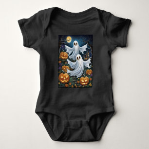 Ghost Pumpkins Cute Halloween Baby Bodysuit