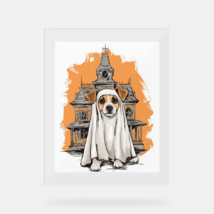 Ghost Pup – Spooky Dog Costume Acrylic Sign