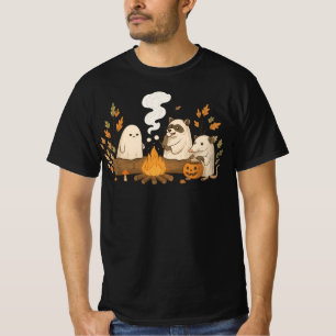  Ghost Raccoon Opossum Camping – Cozy Autumn  T-Shirt