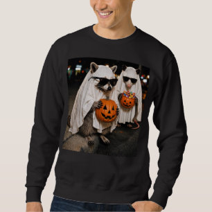 Ghost Raccoon Opossum Spooky Trick or Treat Sweatshirt