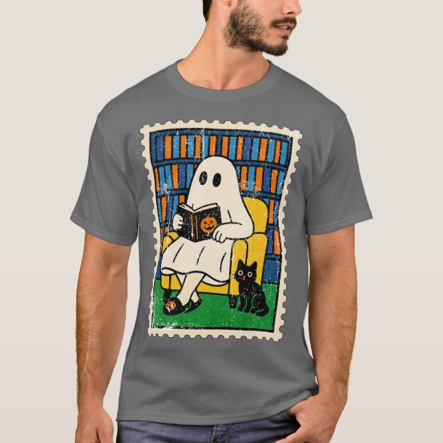 Ghost Reading Book T-Shirt (Front)