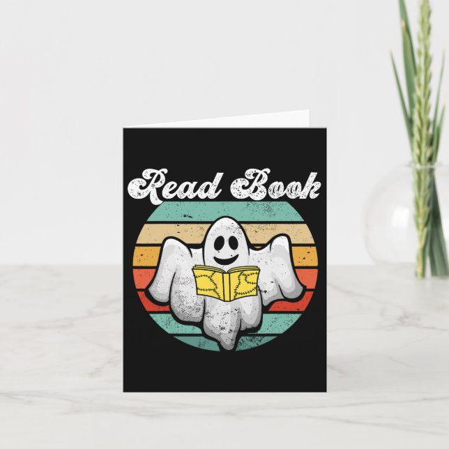 Ghost Reading Book Vintage  Card (Front)