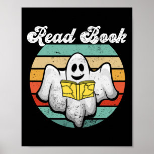 Ghost Reading Book Vintage  Poster