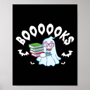 Ghost Reading Books Halloween Costume For Teacher Poster
