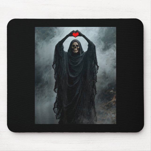 Ghost red heart hand scary face horror poster mouse pad (Front)