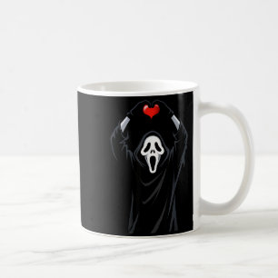 Ghost Red Heart Hands Y Face Halloween Valentines Coffee Mug