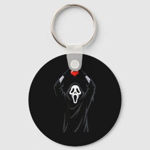 Ghost Red Heart Hands Y Face Halloween Valentines  Keychain