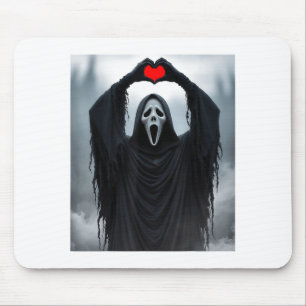 Ghost Red Heart Hands Y Face Halloween Valentines  Mouse Pad