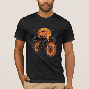 Ghost Rider Pumpkin Motorcycle Halloween T-Shirt