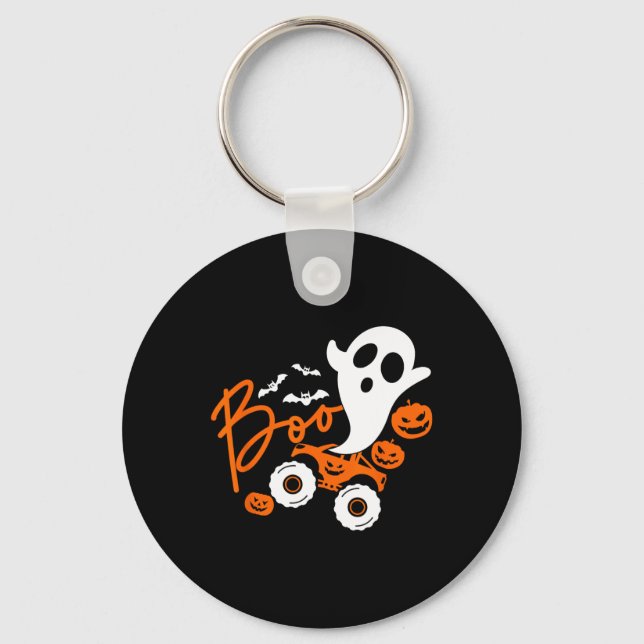 Ghost Rider Truck Monster Halloween Pumpkin  Keychain (Front)