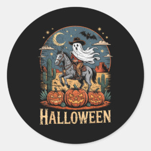 Ghost Riding Horse Halloween Season  Classic Round Sticker