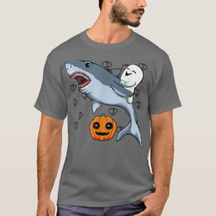 Ghost Riding Shark Lazy Halloween Costume Animal P T-Shirt