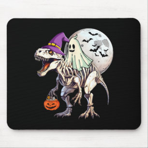Ghost Riding T rex Funny Halloween Pumpkin Boys Mouse Pad