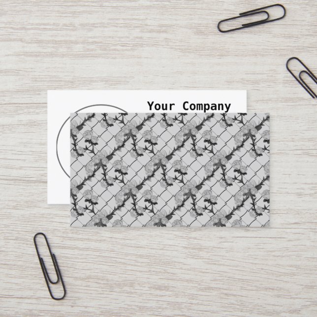 Ghost Rose Climbing a Chain Link Fence Seamless Pa Business Card (Front/Back In Situ)