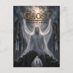 Ghost Ruined Abbey Dark Cinema Postcard