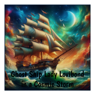 Ghost Ship Lady Lovibond in a Cosmic Storm Poster
