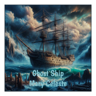 Ghost Ship Mary Celeste Haunting Maritime Mystery Poster
