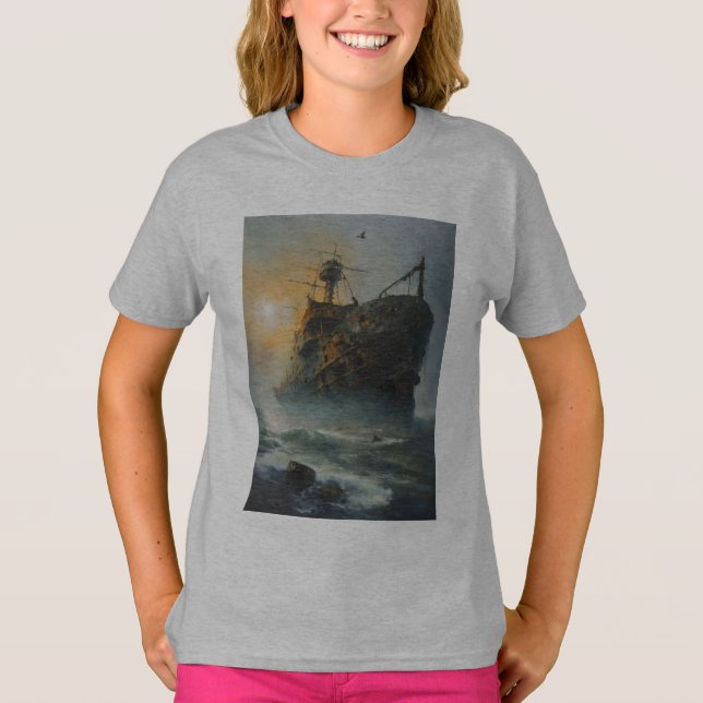 Ghost ship, pirate ship, T-Shirt (Front)