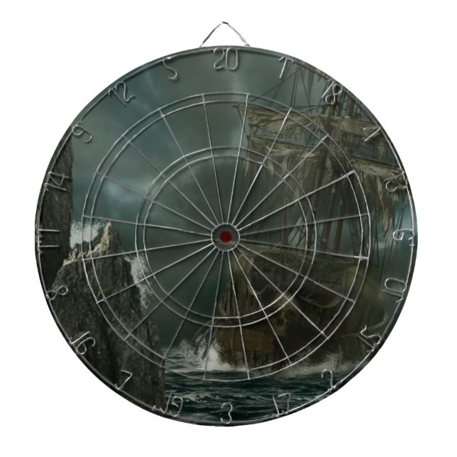 ghost ship with skull dartboard (Front)