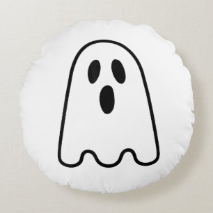 Ghost Shirt Adult Kids Men Women Silly Ghost Face Round Pillow