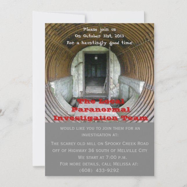 Ghost Sighting Investigation Invitation (Front)