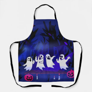 Ghost Singing Contest in Haunted Forest Graveyard Apron
