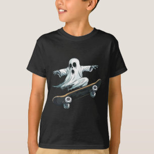 Ghost Skateboard Halloween Skateboarding T-Shirt