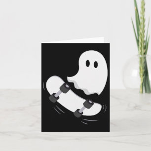 Ghost Skateboard Lazy Halloween Costume Fun Skateb Card