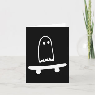 Ghost Skateboard Lazy Halloween Costume Fun Skateb Card