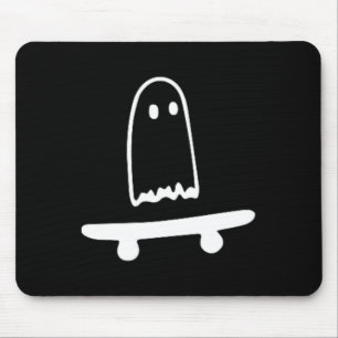 Ghost Skateboard Lazy Halloween Costume Fun Skateb Mouse Pad