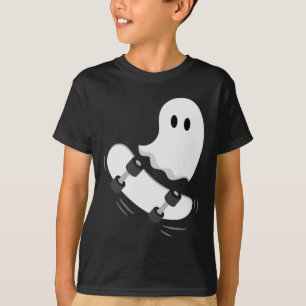 Ghost Skateboard Lazy Halloween Costume Fun Skateb T-Shirt