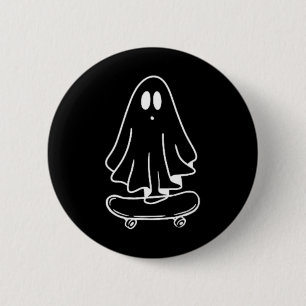 Ghost Skateboard Lazy Halloween Costume Funny Skat 2 Inch Round Button