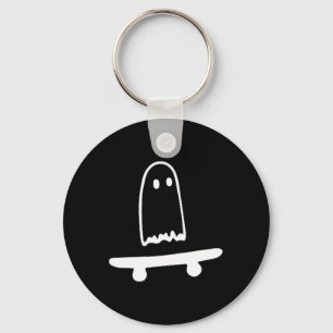 Ghost Skateboard Lazy Halloween Costume Funny Skat Keychain