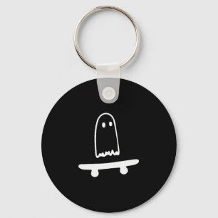 Ghost Skateboard Lazy Halloween Costume Funny Skat Keychain
