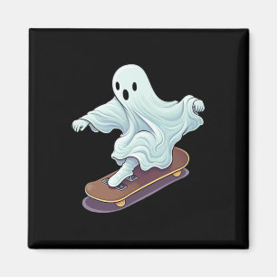 Ghost Skateboard Lazy Halloween Costume Funny Skat Magnet