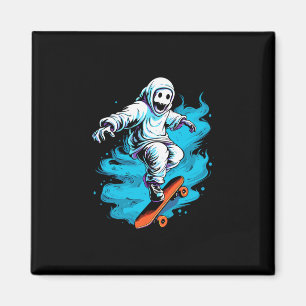 Ghost Skateboard Lazy Halloween Costume Funny Skat Magnet