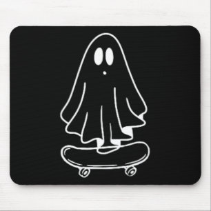 Ghost Skateboard Lazy Halloween Costume Funny Skat Mouse Pad