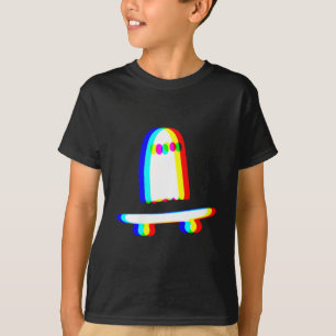Ghost Skateboard Lazy Halloween Costume Funny T-Shirt