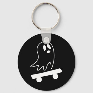 Ghost Skateboard Lazy Halloween Costume Skateboard Keychain