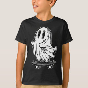 Ghost Skateboarder Blackwork T-Shirt