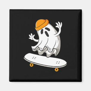 Ghost Skateboarding Halloween Skateboard Shirt Men Magnet
