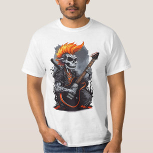 Ghost Skull Playing Guitar T-Shirt