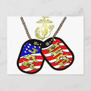 Ghost Sniper Jarhead American Flag Dog Tags Postcard