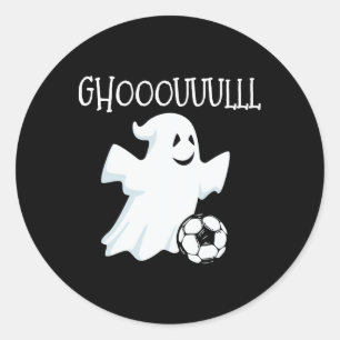 Ghost Soccer Halloween  Classic Round Sticker