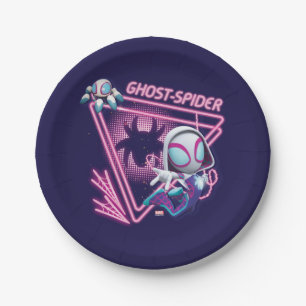 Ghost-Spider and TWIRL-E Glow Webs Glow Paper Plate