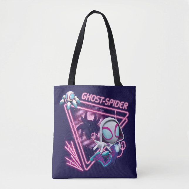 Ghost-Spider and TWIRL-E Glow Webs Glow Tote Bag (Devant)