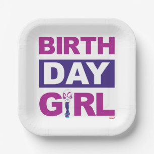 Ghost Spider Chalkboard Birthday Girl Paper Plate