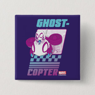 Ghost-Spider Flying Her Ghost-Copter 2 Inch Square Button